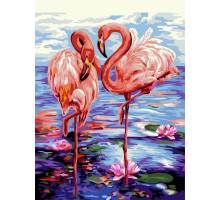 Картина по номерам на картоне "Грациозные фламинго"