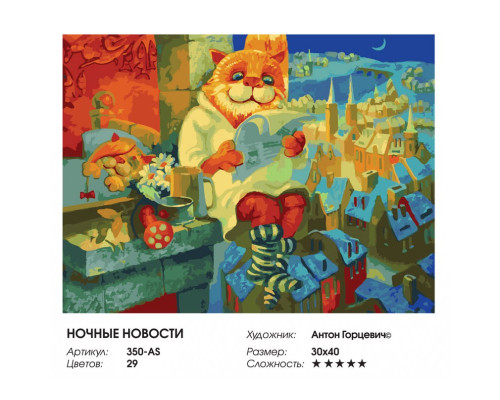 Картина по номерам на холсте "Ночные новости" от "Белоснежка"