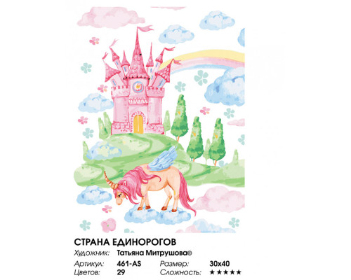 Картина по номерам на холсте "Страна единорогов" от "Белоснежка"