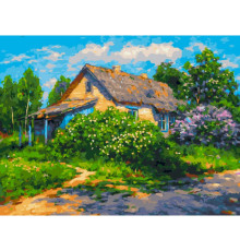 Картина по номерам на холсте "Кусты сирени"