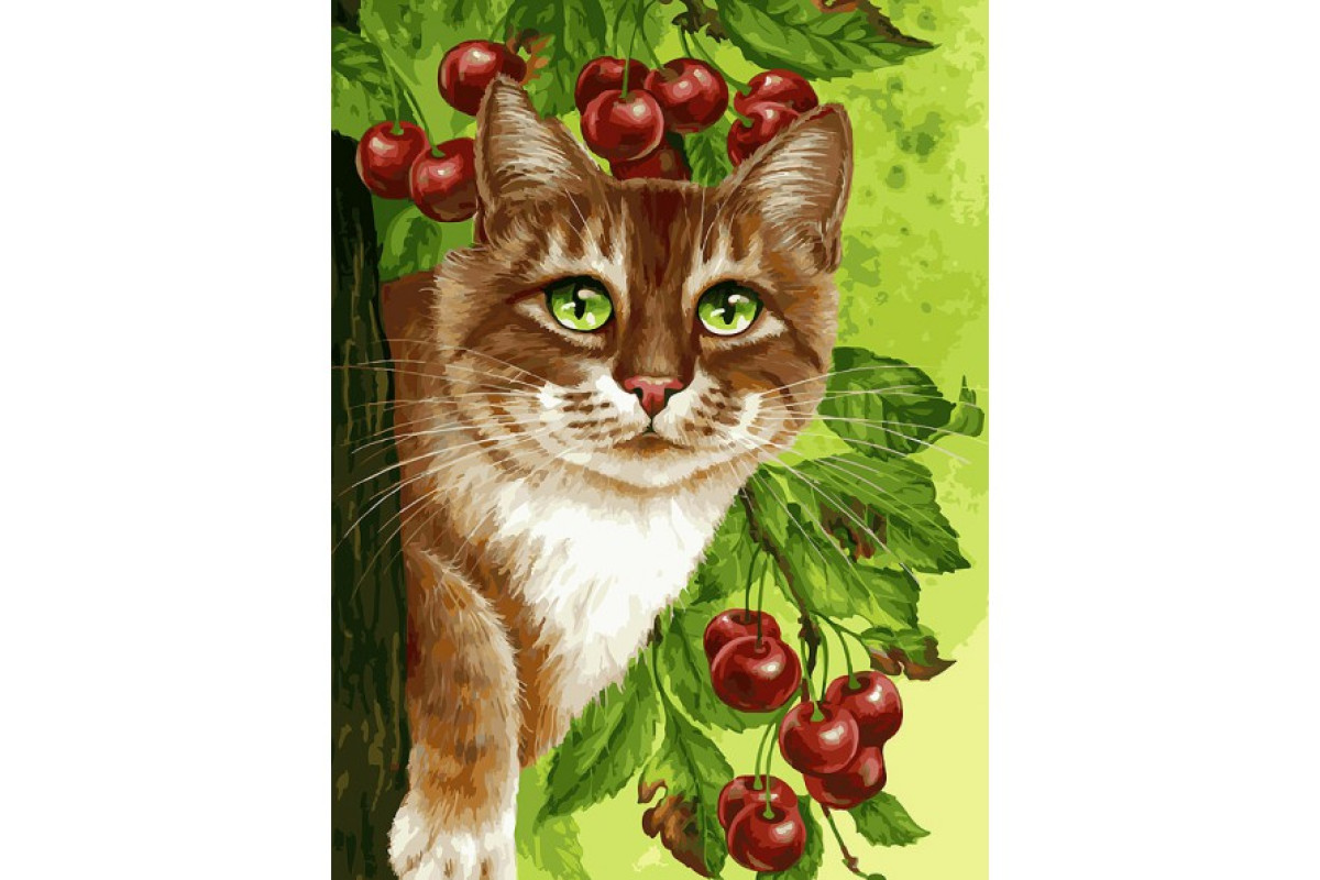 Кот на вишнёвом дереве