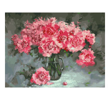 Картина по номерам на холсте "Розовые пионы"