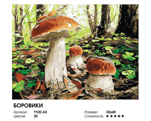 Картина по номерам на холсте "Боровики" от "Белоснежка"