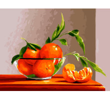 Картина по номерам на холсте "Натюрморт с апельсином "