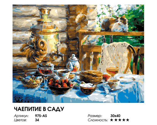 Картина по номерам на холсте "Чаепитие в саду" от "Белоснежка"