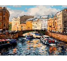 Картина по номерам на холсте "Мосты и каналы Питера"