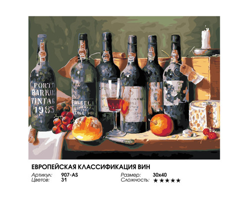 Картина по номерам на холсте "Европейская классификация вин" от "Белоснежка"