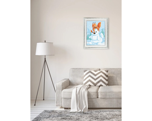 Картина по номерам на холсте "Белка и снеговик" от "Белоснежка"