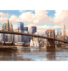 Картина по номерам на холсте "Бруклинский мост"
