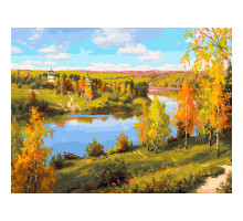 Картина по номерам на холсте "Осень. Глубинка"