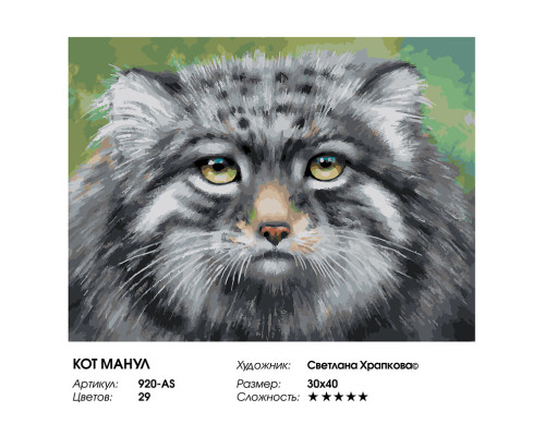 Картина по номерам на холсте "Кот манул" от "Белоснежка"