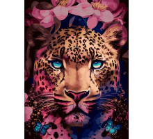 Картина по номерам на холсте "Цветочный леопард"