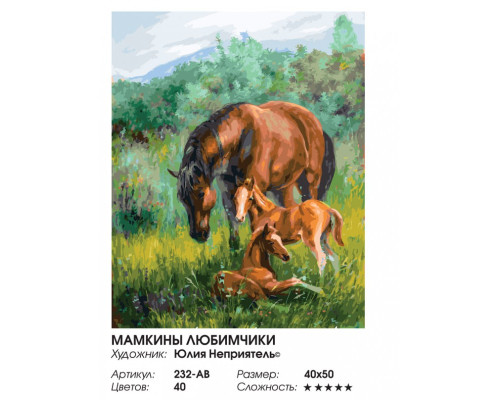 Картина по номерам на холсте "Мамкины любимчики" от "Белоснежка"