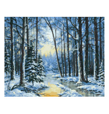 Картина по номерам на холсте "Зимняя речка"