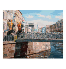 Картина по номерам на холсте "Грифоны Банковского моста"