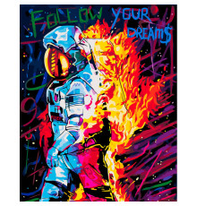 Картина по номерам на холсте "Астронавт в пламени"