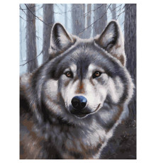 Картина по номерам на картоне "Волк" (уценка)