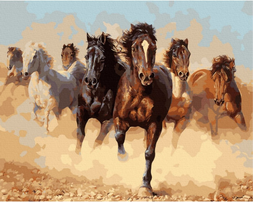 Картина по номерам на холсте "Табун лошадей" от "Фарба"