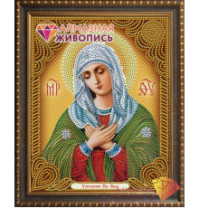 Алмазная мозаика без подрамника "Икона Умиление"