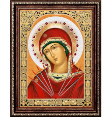 Алмазная мозаика без подрамника "Икона Семистрельная"