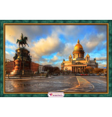 Алмазная мозаика без подрамника "Исаакиевская площадь"