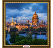 Алмазная мозаика без подрамника "Панорама Санкт-Петербурга"