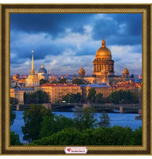 Алмазная мозаика без подрамника "Панорама Санкт-Петербурга"