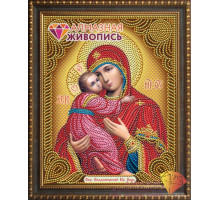 Алмазная мозаика без подрамника "Икона Владимирская Богородица"
