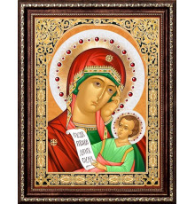 Алмазная мозаика без подрамника "Икона Утоли Мои Печали"