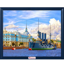 Алмазная мозаика без подрамника "Крейсер Аврора"