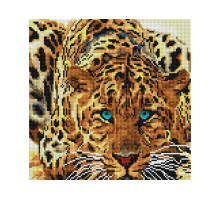 Алмазная мозаика на подрамнике "Леопард"