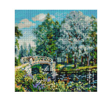Алмазная мозаика на подрамнике "Мостик в парке"