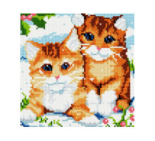 Алмазная мозаика на подрамнике "Рыжие котята"