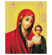Алмазная мозаика на подрамнике "Икона Божией матери Казанская"