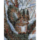 Алмазная мозаика без подрамника "Белочка в зимнем лесу"