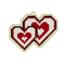Алмазная мозаика на деревянной основе "Любящие Сердца "