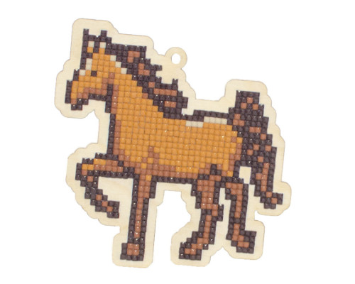 Алмазная мозаика на деревянной основе "Лошадь"