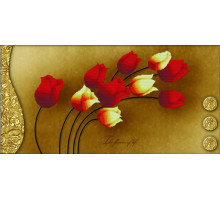 Набор 3D вышивки "Тюльпаны на золотом"