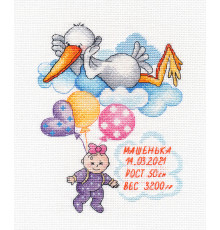 Набор для вышивания крестиком "Метрика. Машенька"