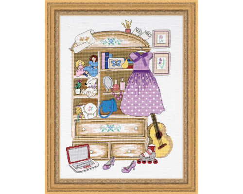 Набор для вышивания крестиком "Шкафчик для девочки"