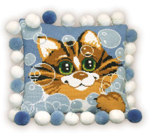 Набор для вышивания крестиком "Подушка «Кот»"