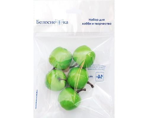 Яблоки 3*3.5 см. 5 шт. зеленый