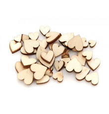 Деревянные чипборды "Сердечки мини" 0.6-1.2 см. 50 шт.