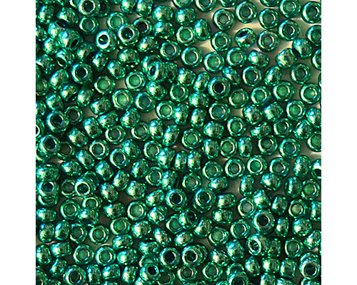 Бисер зеленый металлический 18358